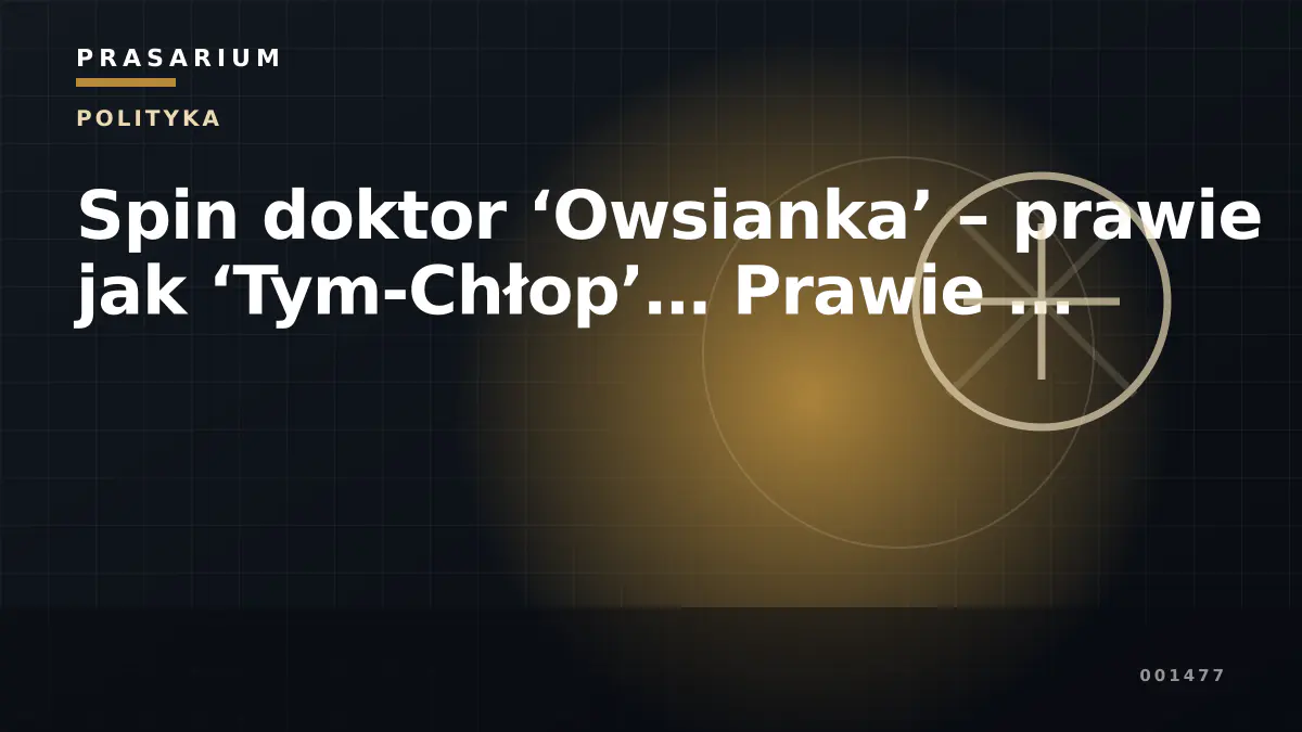 Spin doktor ‘Owsianka’ – prawie jak ‘Tym-Chłop’… Prawie …