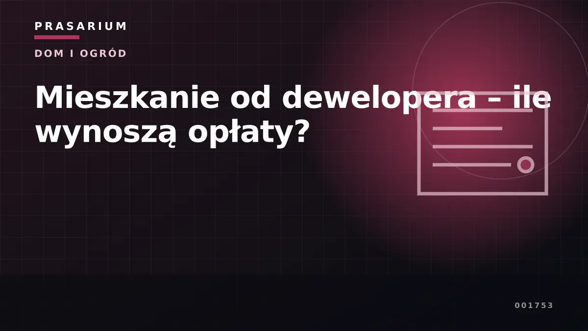 Mieszkanie od dewelopera – ile wynoszą opłaty?