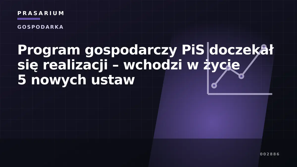 Program gospodarczy PiS doczekał się realizacji – wchodzi w życie 5 nowych ustaw