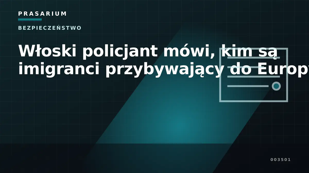 Włoski policjant mówi, kim są imigranci przybywający do Europy