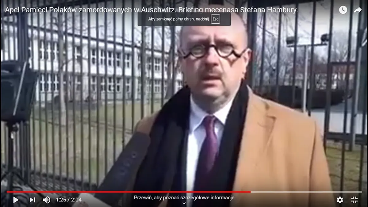 Apel Pamięci Polaków pomordowanych w Auschwitz – briefing mecenasa Stefana Hambury