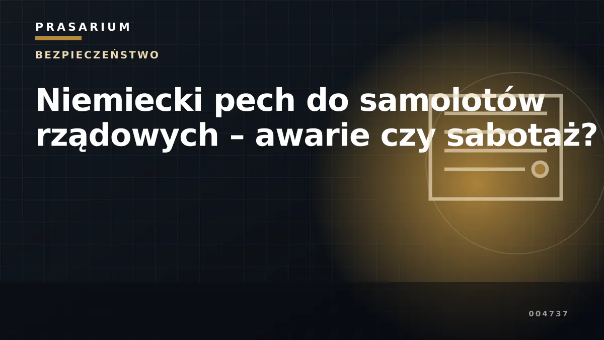 Niemiecki pech do samolotów rządowych – awarie czy sabotaż?