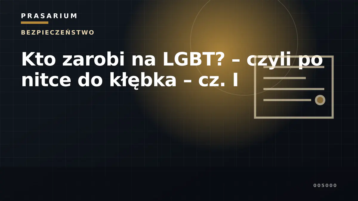 Kto zarobi na LGBT? – czyli po nitce do kłębka – cz. I