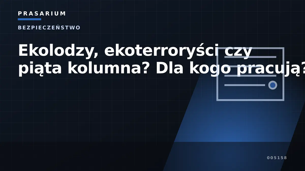 Ekolodzy, ekoterroryści czy piąta kolumna? Dla kogo pracują?