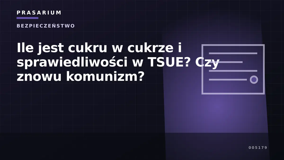 Ile jest cukru w cukrze i sprawiedliwości w TSUE? Czy znowu komunizm?
