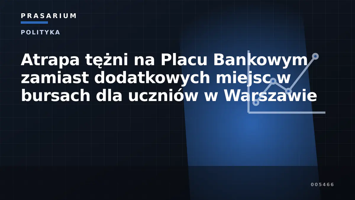 Atrapa tężni na Placu Bankowym zamiast dodatkowych miejsc w bursach dla uczniów w Warszawie
