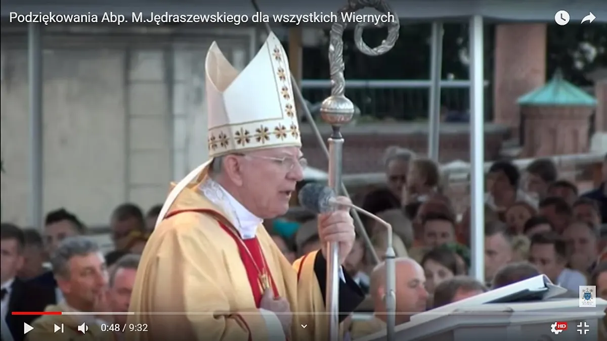(WIDEO) PODZIĘKOWANIE ABPA MARKA JĘDRASZEWSKIEGO DLA PIELGRZYMÓW I WIERNYCH