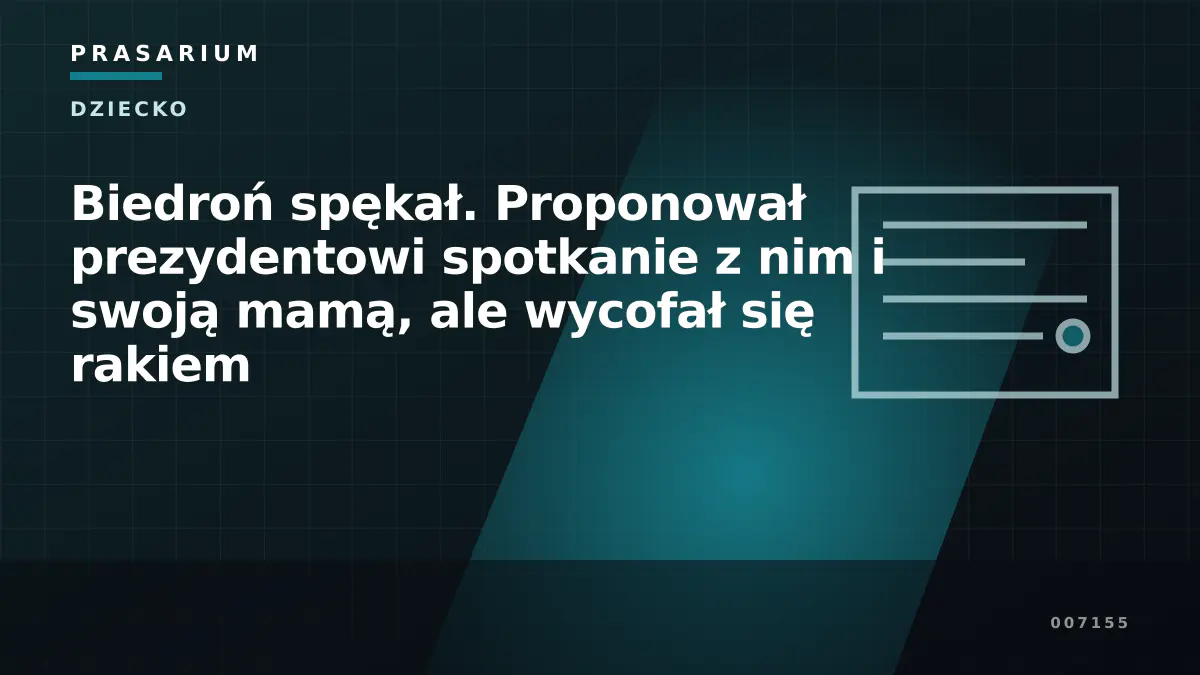 Biedroń spękał. Proponował prezydentowi spotkanie z nim i swoją mamą, ale wycofał się rakiem