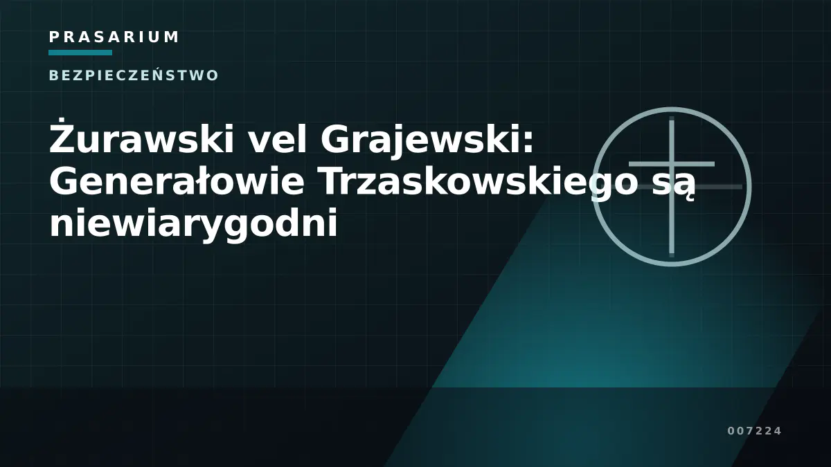 Żurawski vel Grajewski: Generałowie Trzaskowskiego są niewiarygodni