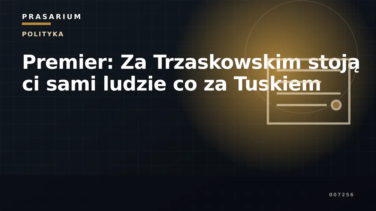 Premier: Za Trzaskowskim stoją ci sami ludzie co za Tuskiem