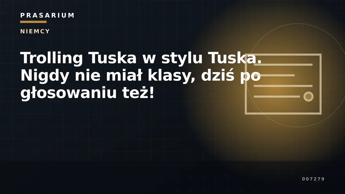 Trolling Tuska w stylu Tuska. Nigdy nie miał klasy, dziś po głosowaniu też!