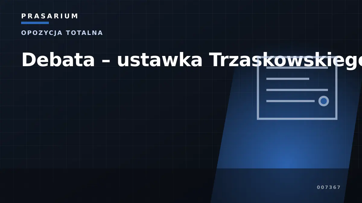 Debata – ustawka Trzaskowskiego
