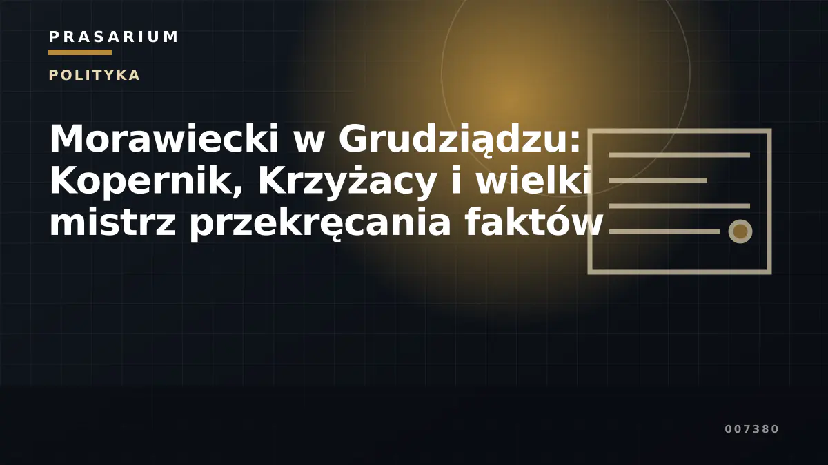 Morawiecki w Grudziądzu: Kopernik, Krzyżacy i wielki mistrz przekręcania faktów