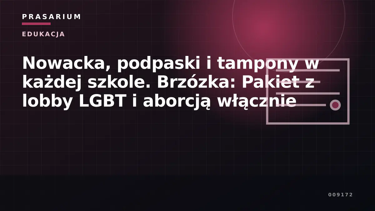 Nowacka, podpaski i tampony w każdej szkole. Brzózka: Pakiet z lobby LGBT i aborcją włącznie