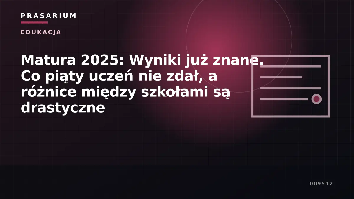 Matura 2025: Wyniki już znane. Co piąty uczeń nie zdał, a różnice między szkołami są drastyczne