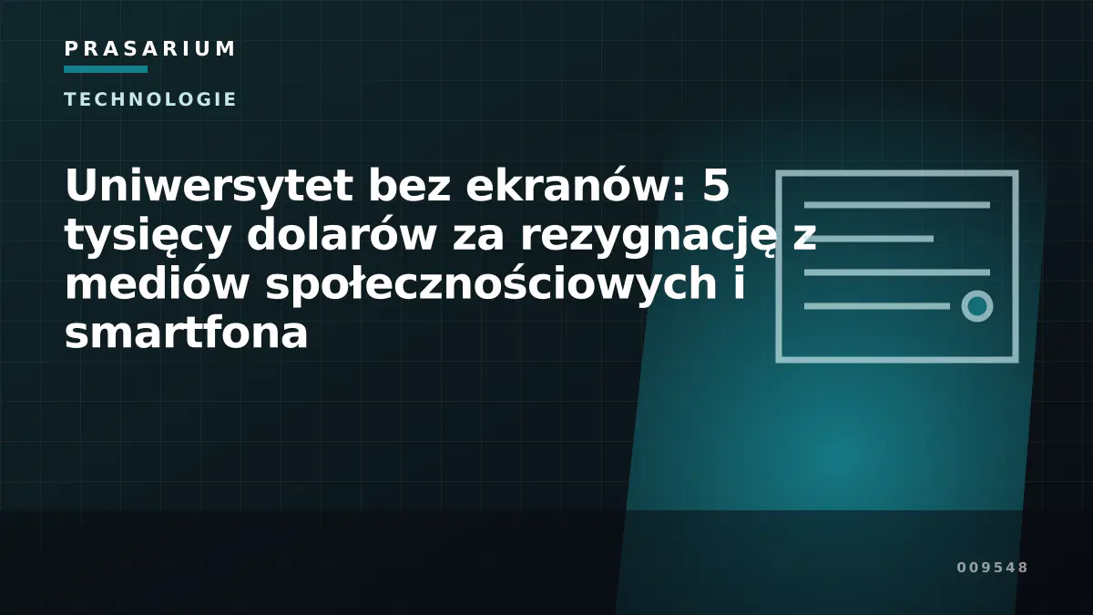 Uniwersytet bez ekranów: 5 tysięcy dolarów za rezygnację z mediów społecznościowych i smartfona