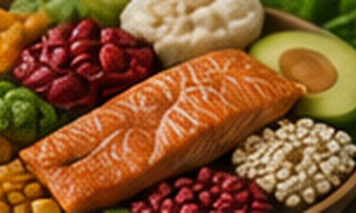 Zdrowe produkty spożywcze – ryby, warzywa i ziarna