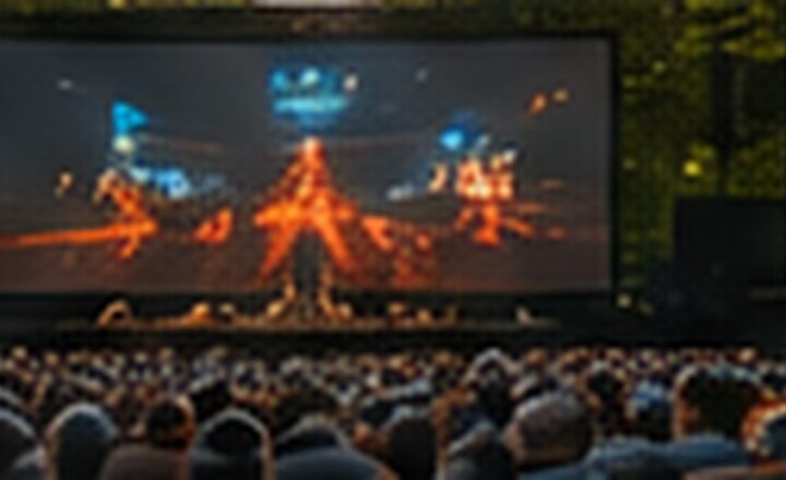 Publiczność oglądająca kino plenerowe