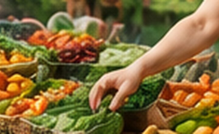 Stoisko z warzywami na lokalnym targu