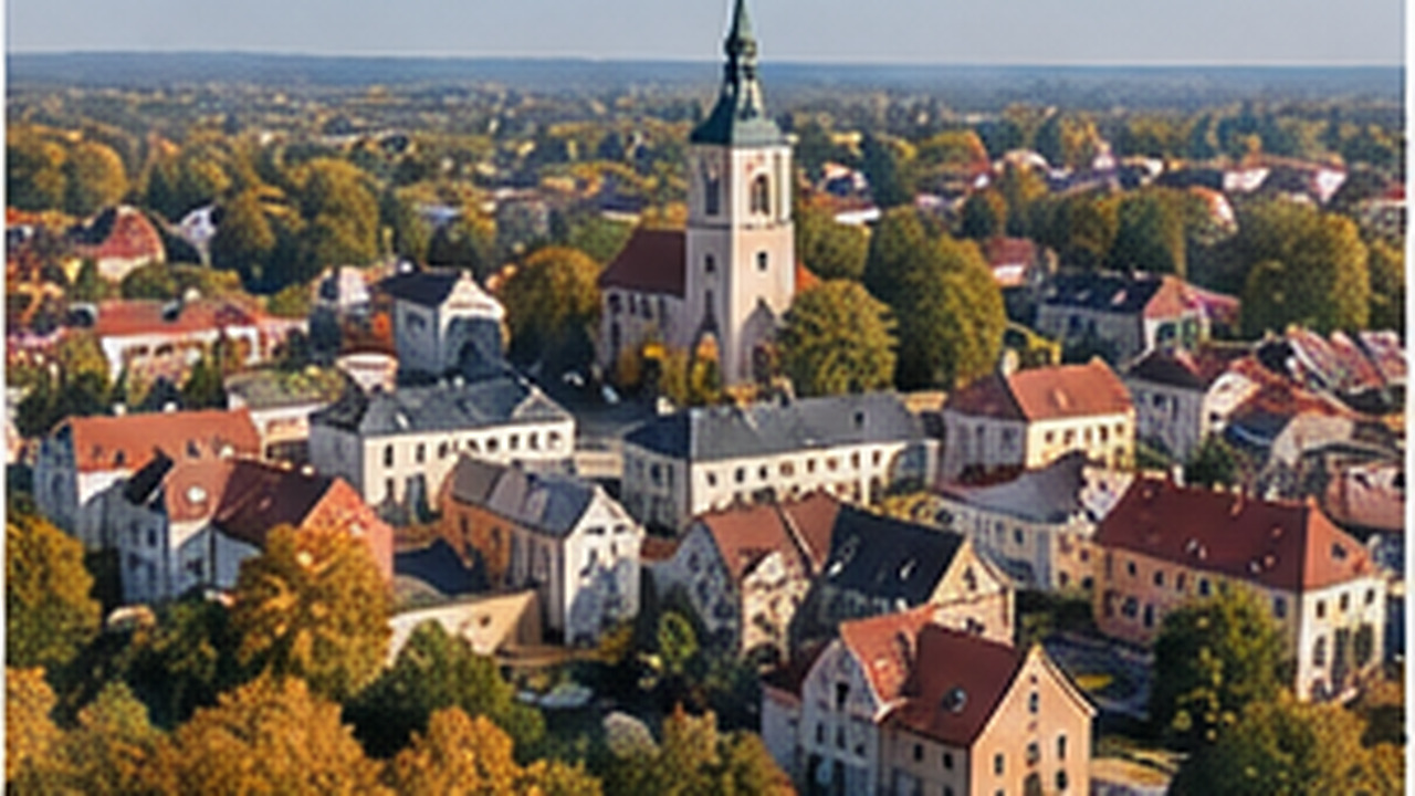 Panorama małego polskiego miasta