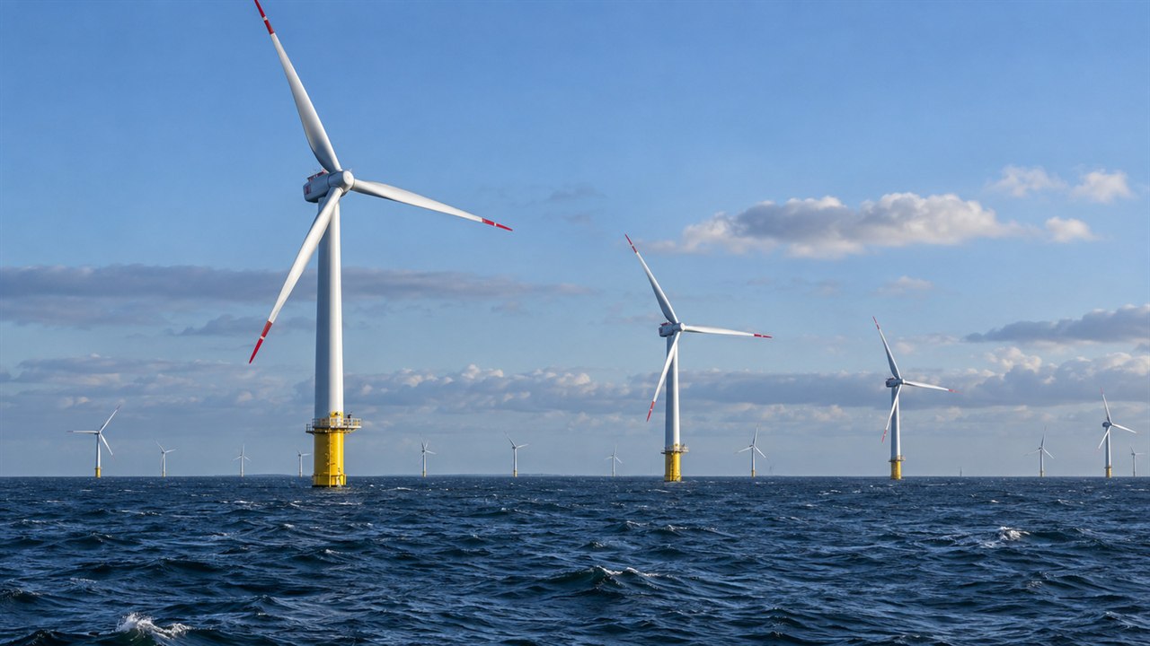 Morskie turbiny wiatrowe na farmie offshore na Bałtyku
