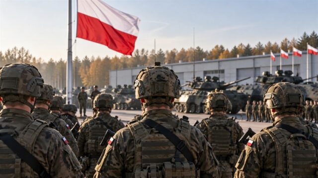 Żołnierze Wojska Polskiego podczas zbiórki — ilustracja