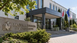 Budynek Akademii Polonijnej w Częstochowie przy głównym wejściu