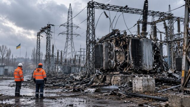 Nocne centrum zarządzania siecią i ukraińskie symbole barwne bez polityków